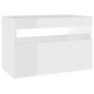 vidaXL Muebles de TV con luces LED 2 uds blanco brillante 60x35x40 cm