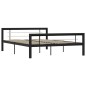 vidaXL Estructura de cama de metal negro y blanco 120x200 cm