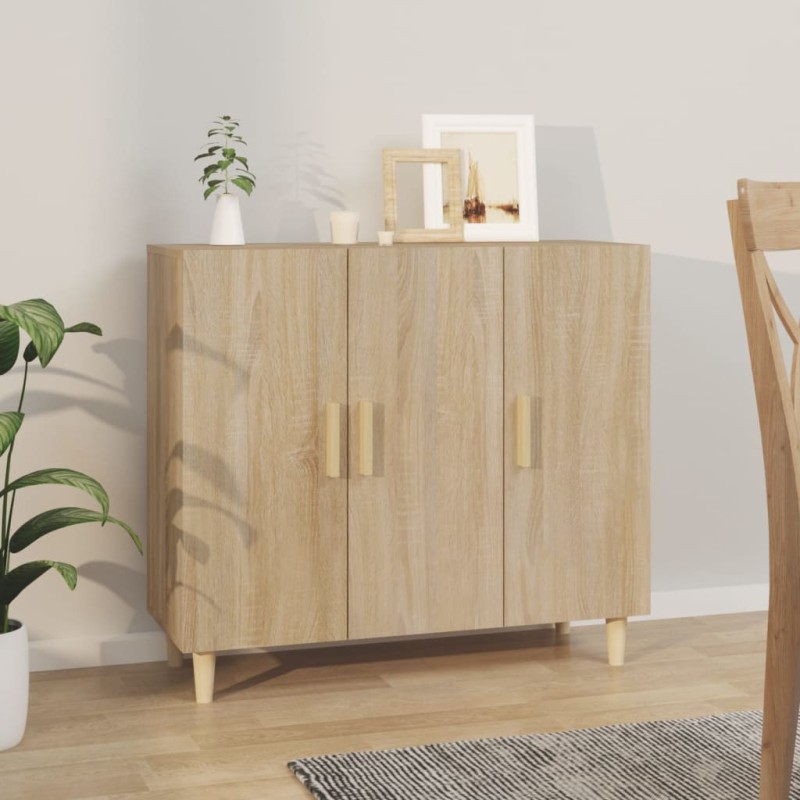 vidaXL Aparador de madera de ingeniería roble Sonoma 90x34x80 cm vidaXL Aparador de madera de ingeniería roble Sonoma 90x34x80 cm