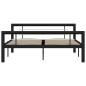 vidaXL Estructura de cama de metal negro y blanco 120x200 cm