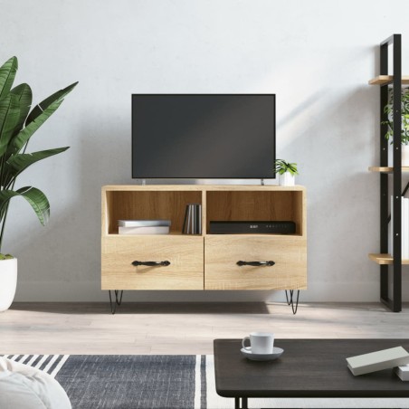 vidaXL Mueble para TV madera contrachapada roble ahumado 80x36x50 cm