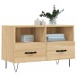 vidaXL Mueble para TV madera contrachapada roble ahumado 80x36x50 cm
