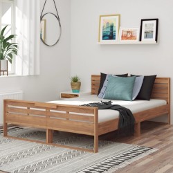 vidaXL Estructura de cama madera de teca maciza 140x200 cm