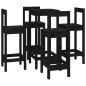 vidaXL Set de bar 5 piezas madera maciza de pino negro vidaXL Set de bar 5 piezas madera maciza de pino negro