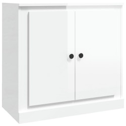 vidaXL Aparador madera contrachapada blanco brillante 70x35,5x67,5 cm