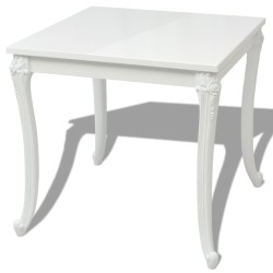 vidaXL Mesa de comedor 80x80x76 cm blanco brillante
