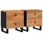 vidaXL Mesitas de noche 2 uds madera maciza de acacia 40x33x46 cm vidaXL Mesitas de noche 2 uds madera maciza de acacia 40x33x46 cm
