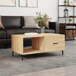 vidaXL Mesa de centro madera contrachapada roble Sonoma 90x50x40 cm