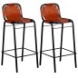 vidaXL Taburetes de barra de cocina 2 unidades cuero auténtico vidaXL Taburetes de barra de cocina 2 unidades cuero auténtico
