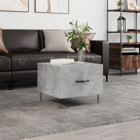 vidaXL Mesa de centro madera de ingeniería gris hormigón 50x50x40 cm