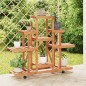 vidaXL Soporte de flores con ruedas madera maciza abeto 110x25x101 cm vidaXL Soporte de flores con ruedas madera maciza abeto 110x25x101 cm