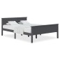 vidaXL Estructura de cama madera maciza de pino gris 140x200 cm vidaXL Estructura de cama madera maciza de pino gris 140x200 cm