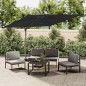 vidaXL Sombrilla colgante de doble techo negro 300x300 cm vidaXL Sombrilla colgante de doble techo negro 300x300 cm