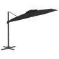 vidaXL Sombrilla colgante de doble techo negro 300x300 cm vidaXL Sombrilla colgante de doble techo negro 300x300 cm