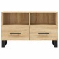 vidaXL Mueble para TV madera contrachapada roble ahumado 80x36x50 cm