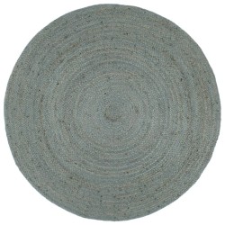vidaXL Alfombra de yute tejida a mano redonda verde oliva 240 cm