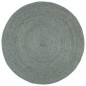 vidaXL Alfombra de yute tejida a mano redonda verde oliva 240 cm vidaXL Alfombra de yute tejida a mano redonda verde oliva 240 cm