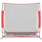 vidaXL Red de béisbol portátil poliéster negro y rojo 215x107x216 cm vidaXL Red de béisbol portátil poliéster negro y rojo 215x107x216 cm