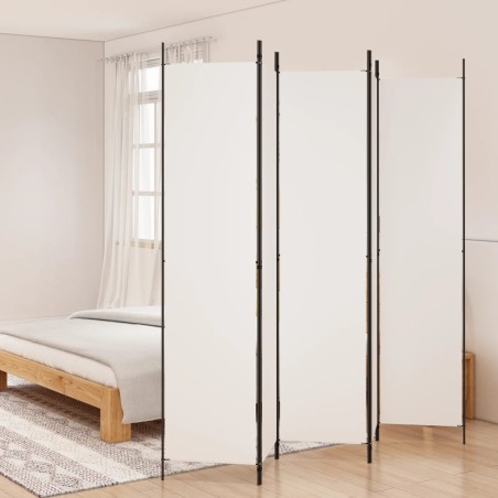  vidaXL Biombo divisor de 5 paneles de tela blanco 250x220 cm