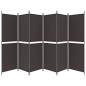vidaXL Biombo divisor de 6 paneles de tela marrón 300x180 cm