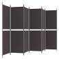 vidaXL Biombo divisor de 6 paneles de tela marrón 300x180 cm