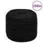 vidaXL Cuerda de trabajo poliéster negro 6 mm 250 m
