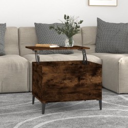vidaXL Mesa de centro madera contrachapada roble ahumado 60x44,5x45 cm