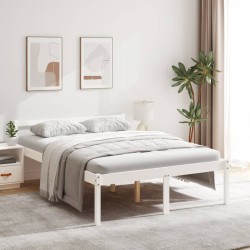 vidaXL Cama para personas mayores madera maciza pino blanca 140x190 cm