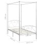 vidaXL Estructura de cama con dosel metal blanco 100x200 cm vidaXL Estructura de cama con dosel metal blanco 100x200 cm