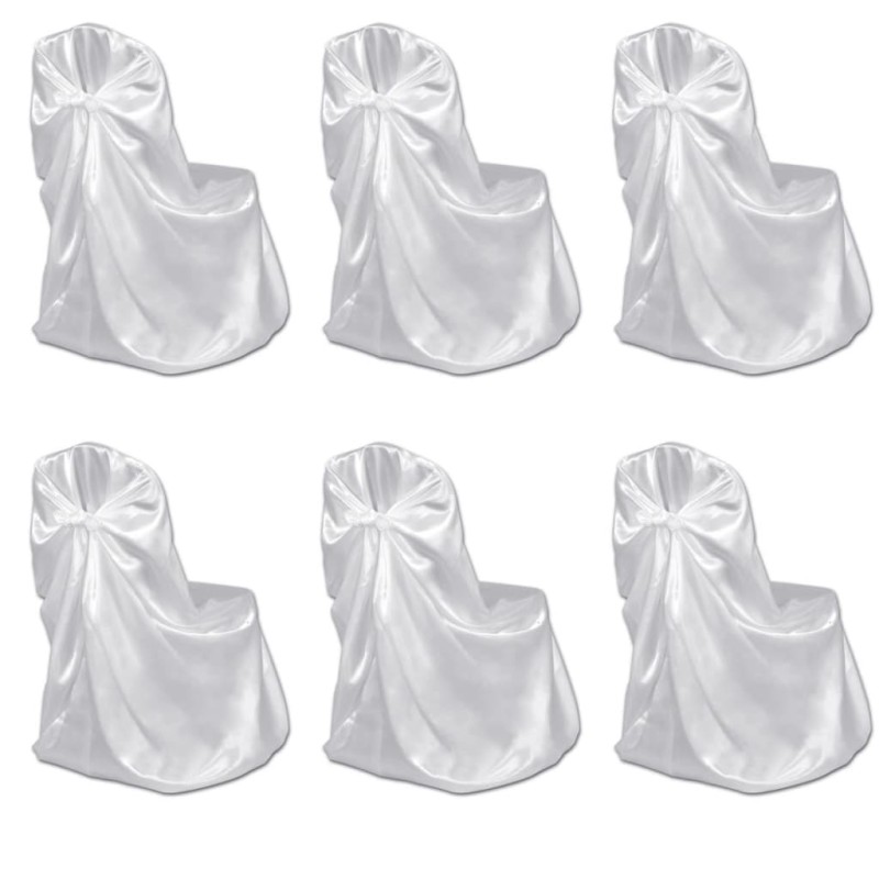 Set de 6 Fundas blancas para sillas, banquetes y bodas