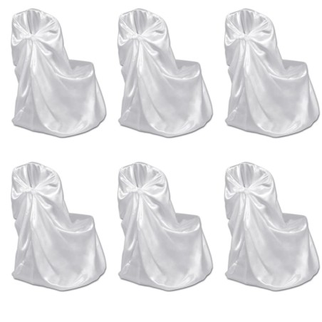 Set de 6 Fundas blancas para sillas, banquetes y bodas