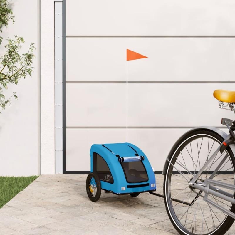 vidaXL Remolque de bicicleta mascotas hierro tela Oxford azul vidaXL Remolque de bicicleta mascotas hierro tela Oxford azul