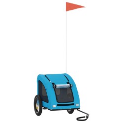 vidaXL Remolque de bicicleta mascotas hierro tela Oxford azul