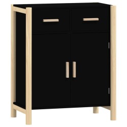 vidaXL Aparador de madera contrachapada negro 62x38x75 cm