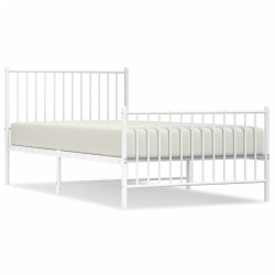 vidaXL Estructura cama metal con cabecero y pie cama blanca 100x200 cm