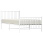 vidaXL Estructura cama metal con cabecero y pie cama blanca 100x200 cm vidaXL Estructura cama metal con cabecero y pie cama blanca 100x200 cm