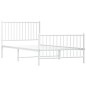 vidaXL Estructura cama metal con cabecero y pie cama blanca 100x200 cm vidaXL Estructura cama metal con cabecero y pie cama blanca 100x200 cm