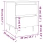 vidaXL Mesita de noche madera de ingeniería gris hormigón 40x35x50 cm