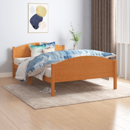 vidaXL Estructura de cama madera maciza pino marrón miel 120x200 cm