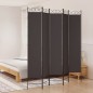 vidaXL Biombo divisor de 5 paneles de tela marrón 200x220 cm vidaXL Biombo divisor de 5 paneles de tela marrón 200x220 cm