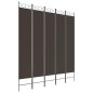 vidaXL Biombo divisor de 5 paneles de tela marrón 200x220 cm vidaXL Biombo divisor de 5 paneles de tela marrón 200x220 cm