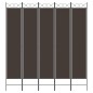vidaXL Biombo divisor de 5 paneles de tela marrón 200x220 cm vidaXL Biombo divisor de 5 paneles de tela marrón 200x220 cm
