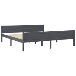 vidaXL Estructura de cama de madera maciza de pino gris 180x200 cm