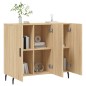 vidaXL Aparador de madera de ingeniería roble Sonoma 90x34x80 cm vidaXL Aparador de madera de ingeniería roble Sonoma 90x34x80 cm