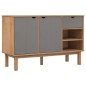 vidaXL Aparador OTTA madera maciza pino marrón y gris 114x43x73,5 cm