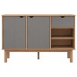 vidaXL Aparador OTTA madera maciza pino marrón y gris 114x43x73,5 cm