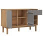 vidaXL Aparador OTTA madera maciza pino marrón y gris 114x43x73,5 cm