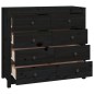 vidaXL Armario auxiliar madera maciza de pino negro 100x40x90 cm vidaXL Armario auxiliar madera maciza de pino negro 100x40x90 cm