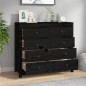 vidaXL Armario auxiliar madera maciza de pino negro 100x40x90 cm vidaXL Armario auxiliar madera maciza de pino negro 100x40x90 cm