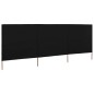 vidaXL Paravientos de playa de 3 paneles tela negro 400x80 cm